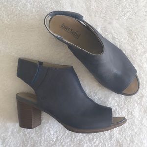 Josef Seibel pee toe heels w/ Velcro strap size 9